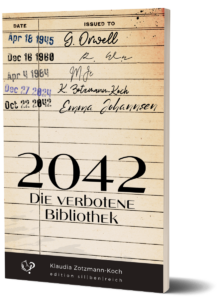 Cover Mockup des Buchs "2042 – Die verbotene Bibliothek"